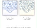 Baroque pocketfold Pocketfold invitations blue