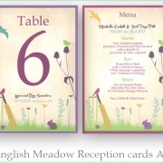 English meadow A5 menu table number