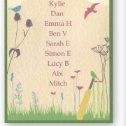 English meadow table planner card
