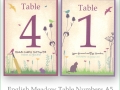 English meadow A5 table number