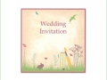 English meadow pretty summer wedding invitation cricket flowers bunny 1