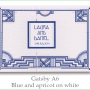 gatsby a6 blue apricot white