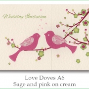 love doves a6 sage pink on cream