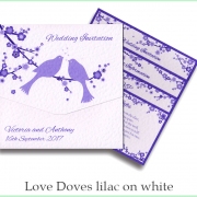 love doves lilac on white