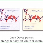 love doves orange and navy