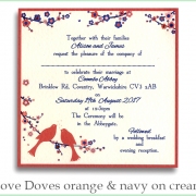love doves orange navy creram