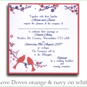 love doves orange navy white