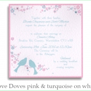 love doves pink turq white