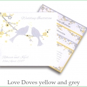 love doves yellow and grey