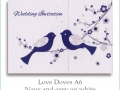 love doves a6 navy grey on white