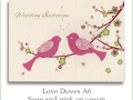 love doves a6 sage pink on cream