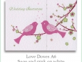 love doves a6 sage pink on white