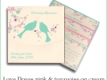 love doves pink and turq on cream