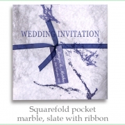 squarefold marble slate with ribbon