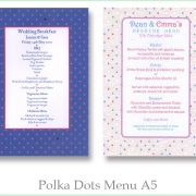 polka receptions A5 menu