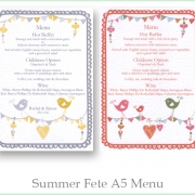 Summer fete A5 menu