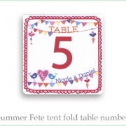 Summer fete table number