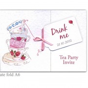 Tea Party vintage pretty teacups wedding invitation 2
