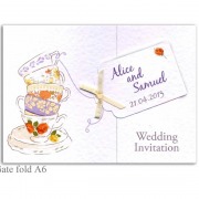 Tea Party vintage pretty teacups wedding invitation 8