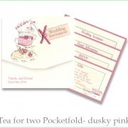 Tea for two Dusky pink invite