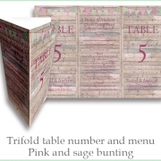 Trifold-menu-bunting