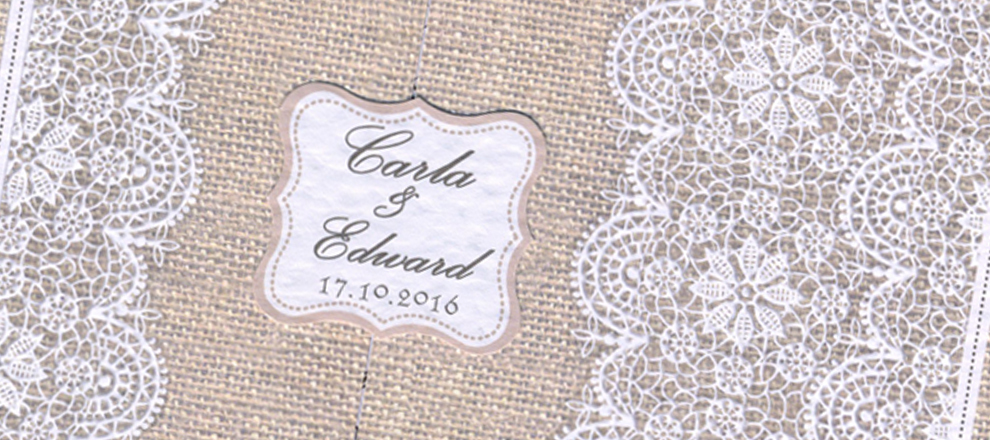 hessian lace invitation