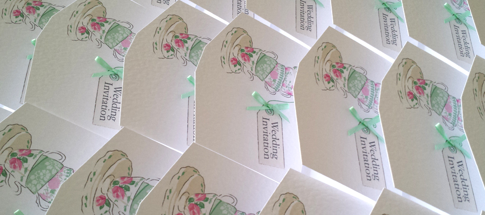 tea cups party invitation