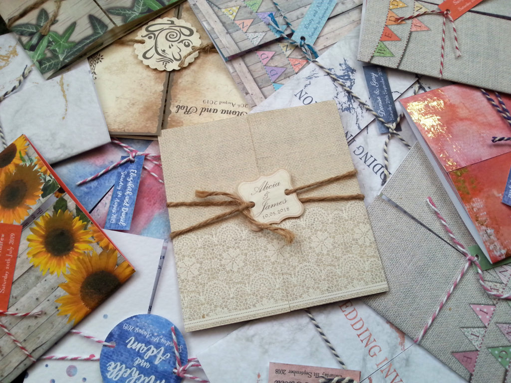 textures gatefold wedding invitations polka dots foliage marble rose gold watercolour baroque pattern ganesh sunflowers hessian lace burlap invites