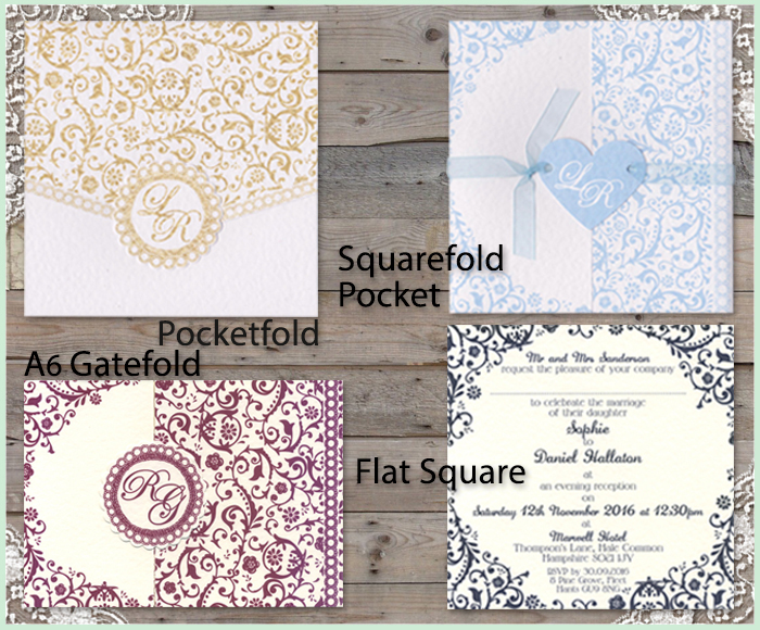 gatefold invitations, pocketfold invitations, square invitations, budget invites, stylish invites, wedding invitations to choose from
