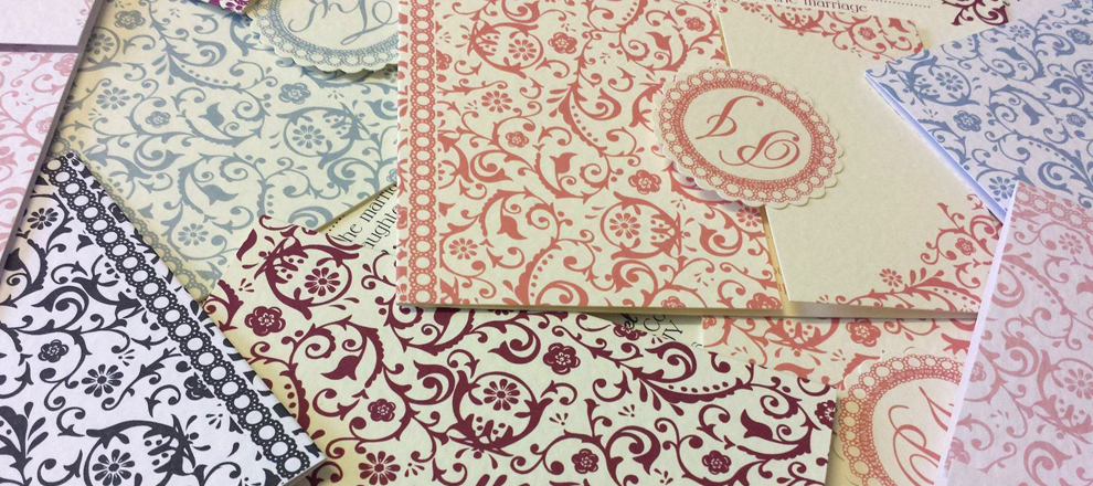 baroque pattern wedding invitation