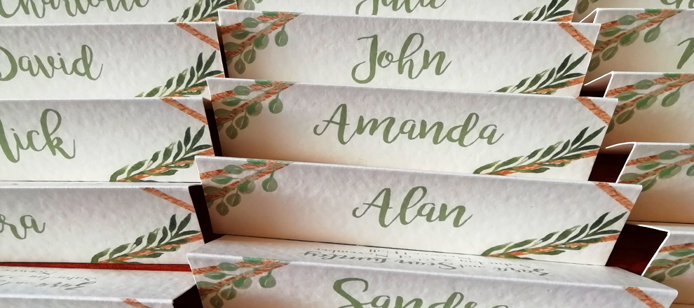 foliage placecards